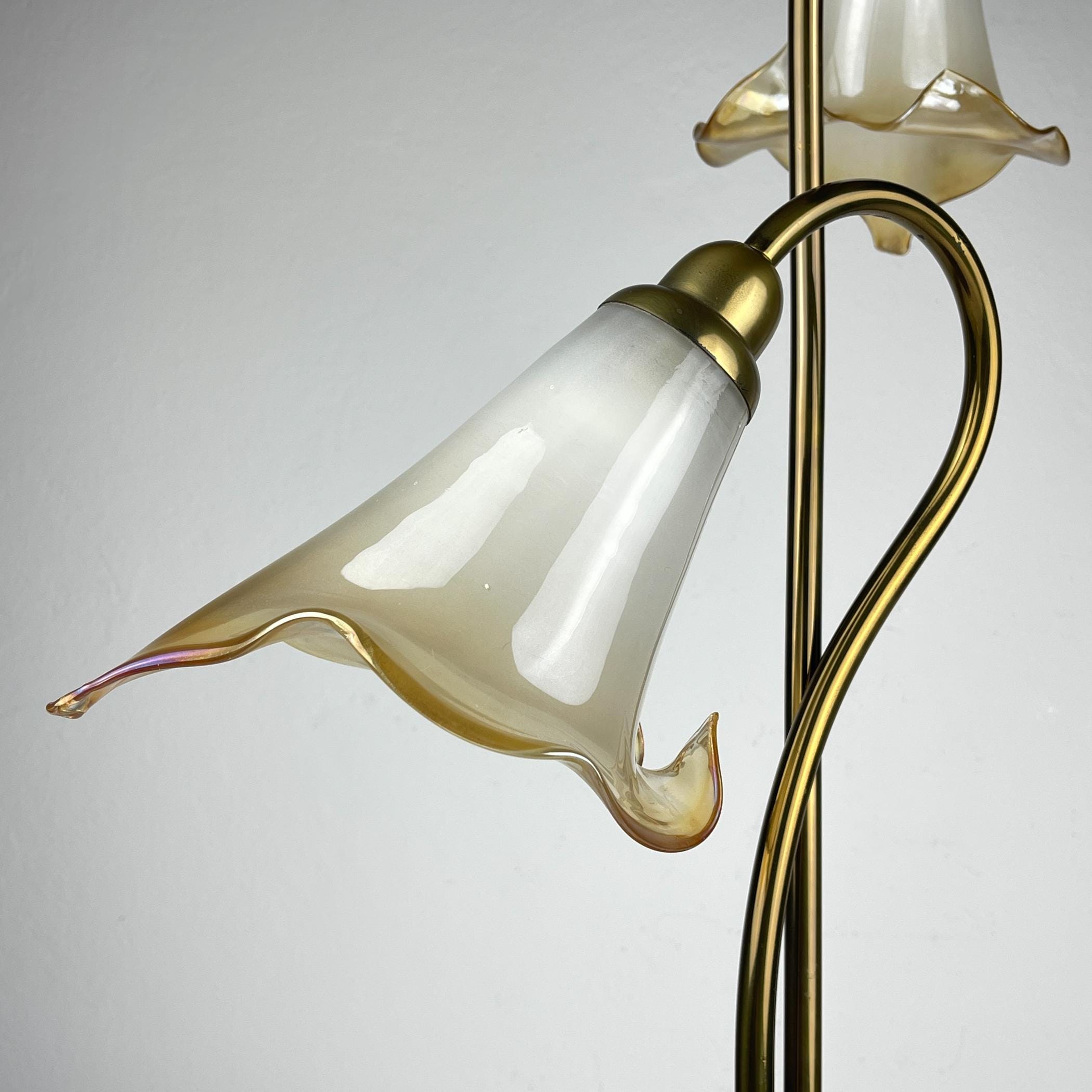 Vintage Murano Table Lamp Lilies, Italy 1970s, mid-century modern Italian home decor