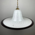 Vintage White Murano Glass Pendant Lamp: Mid-Century Italian Lighting