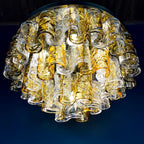 Murano chandelier by Mazzega Italy 1960s Mid-century modern italian lighting 36 murano glass plates