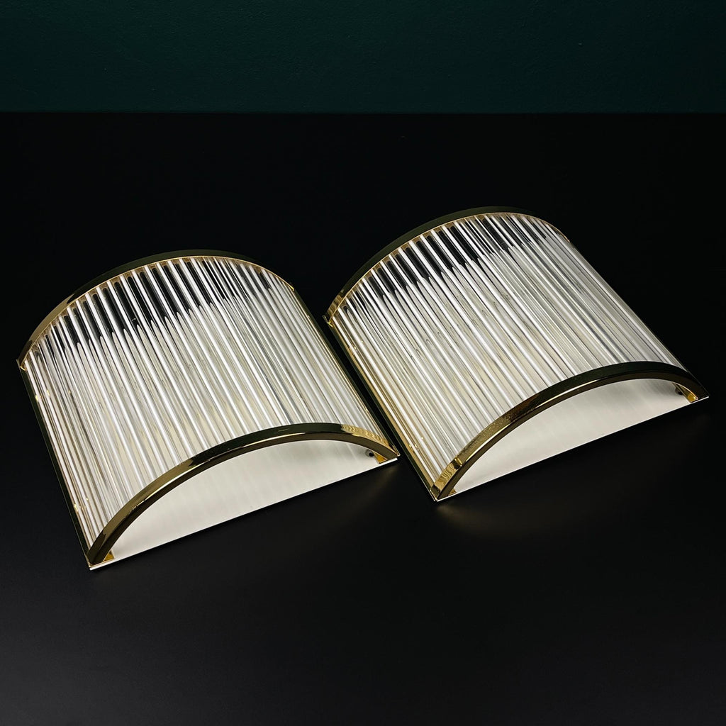 Art Deco Murano Glass Wall Sconces by De Majo, 1970s - Set of 2