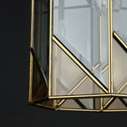 Vintage pendant lamp Italy '70s Brass Polished Glass Retro lighting Mid-century Italian modern