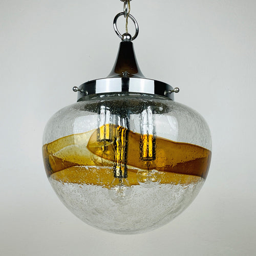 Murano glass pendant lamp  Italy 1970s Space age Mid-century modern italian lighting