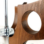 Retro Wood & Glass Chandelier: 70s Geometric Pendant Lamp