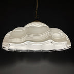 Vintage Swirl Murano Glass Pendant Lamp: 1970s Italian Mid-Century Lighting