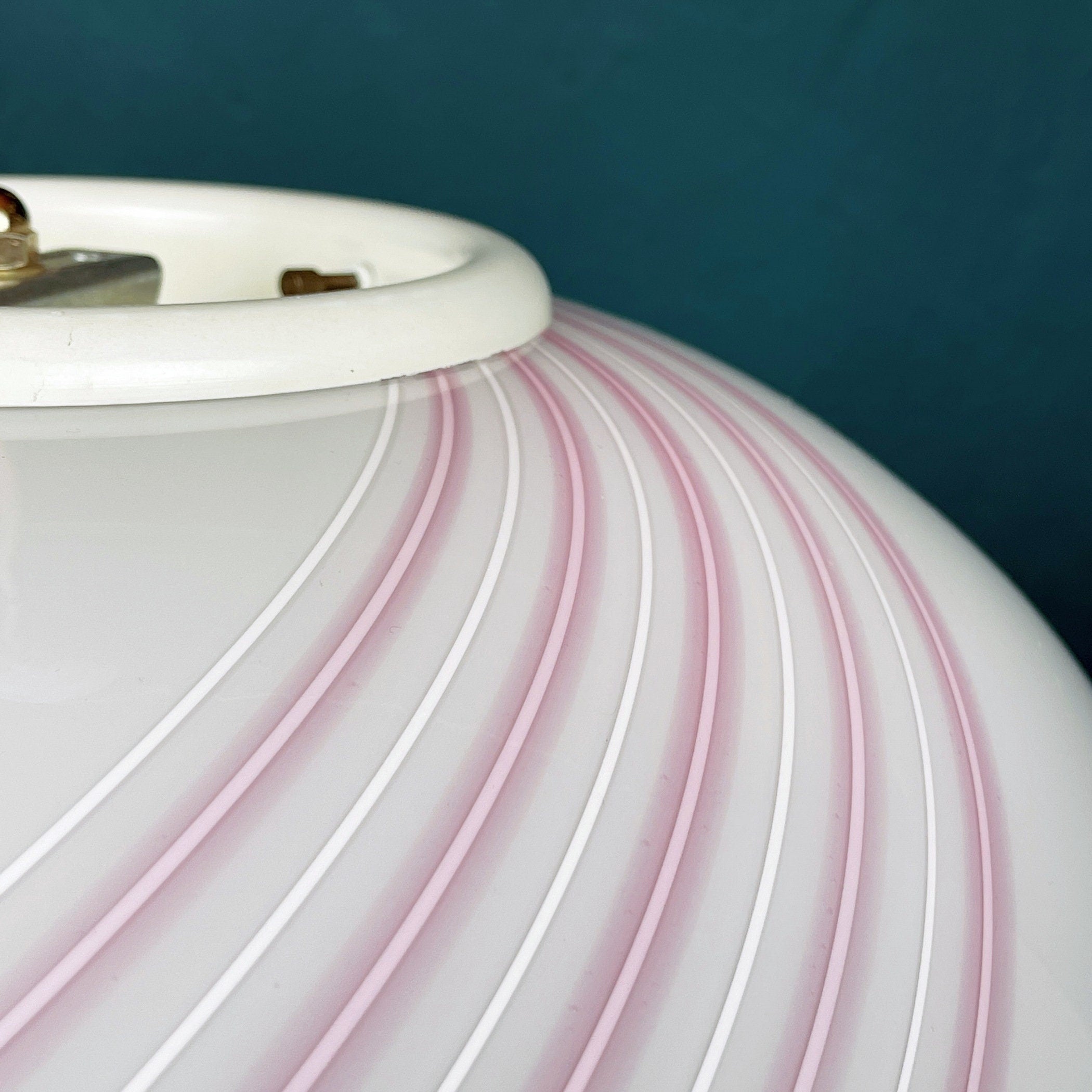 Classic swirl murano pendant lamp Vetri Murano Italy 1970s Italian mid-century modern lighting