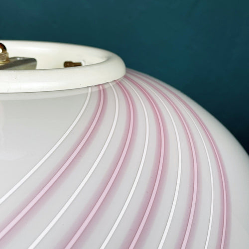 Classic swirl murano pendant lamp Vetri Murano Italy 1970s Italian mid-century modern lighting