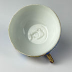 Vintage Japanese Lithophane Geisha porcelain coffee set Blue Dragon, 1950s