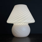 Vintage Swirl Murano Glass Table Lamp Mushroom, Italy 1970s
