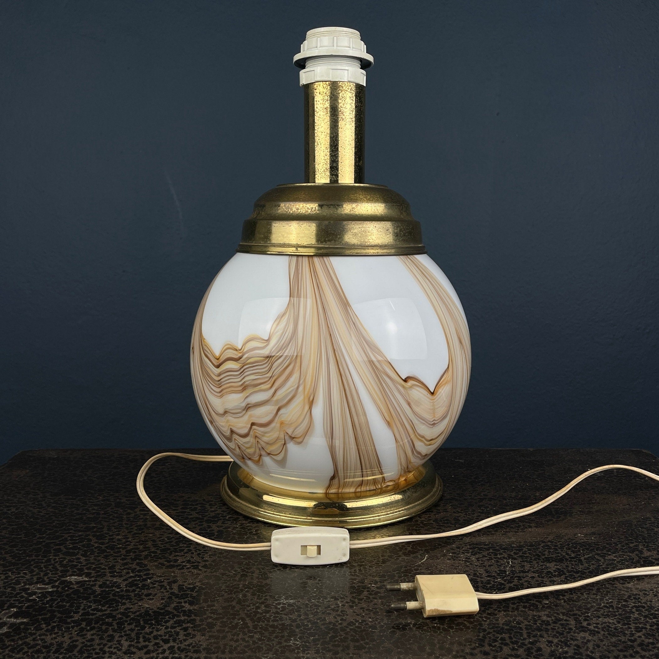 Murano table lamp Italy 1970s mid-century modern italian home decor