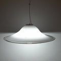 XL Mid-century white murano glass pendant lamp Italy 1970s Retro lighting Space age