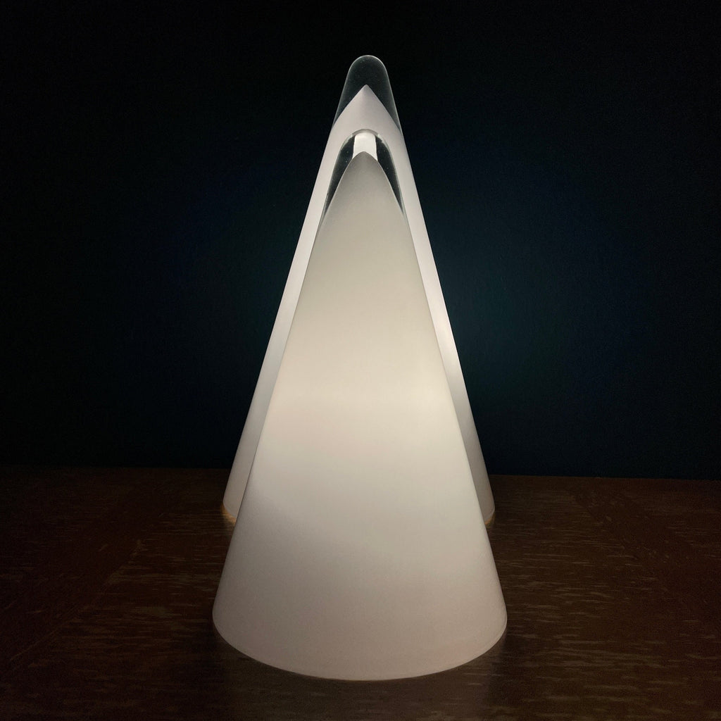 Pair of murano table lamps Cone Italy 1970s Italian Modern Mid-century home decor