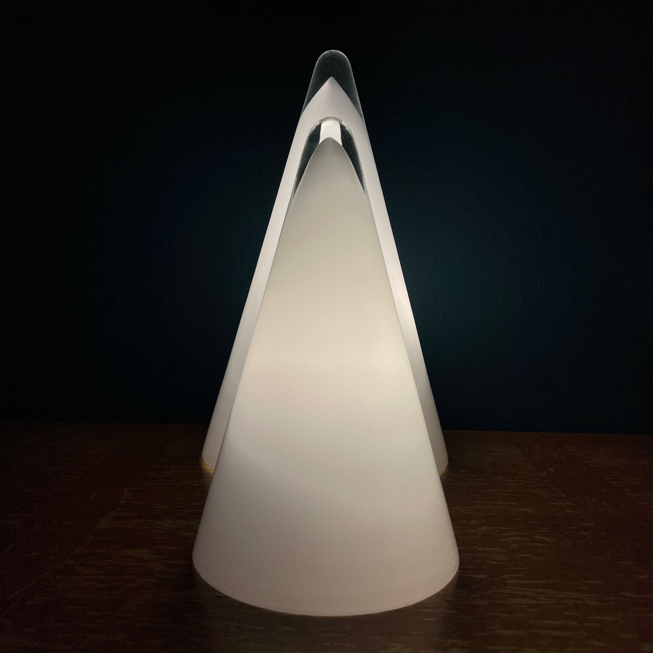 Pair of murano table lamps Cone Italy 1970s Italian Modern Mid-century home decor