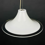 Murano glass white pendant lamp Italy 1970s Mid-century lighting XL ceiling lamp