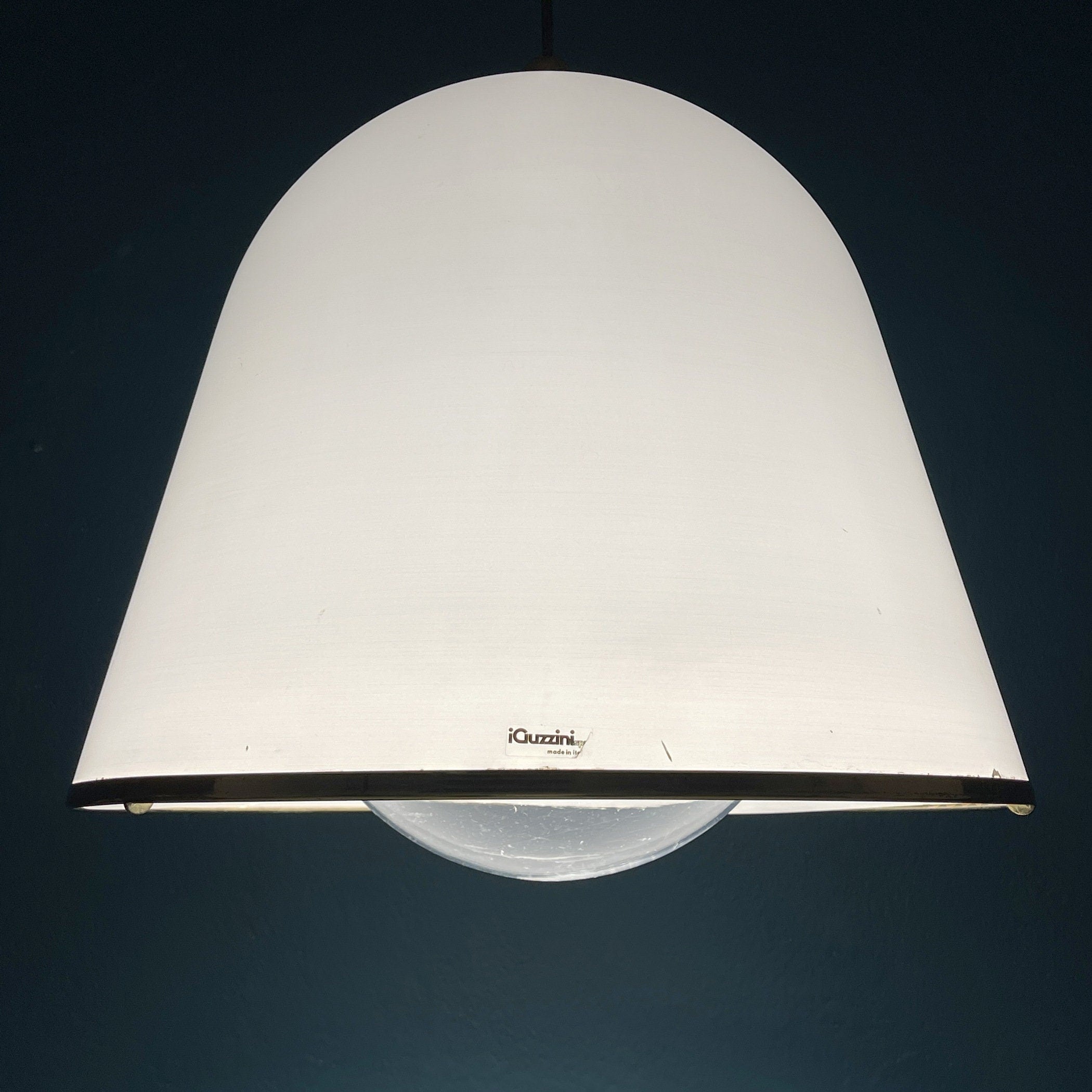 iGuzzini "Kuala" Italian white pendant lamp by Franco BRESCIANI  Italy 1970s