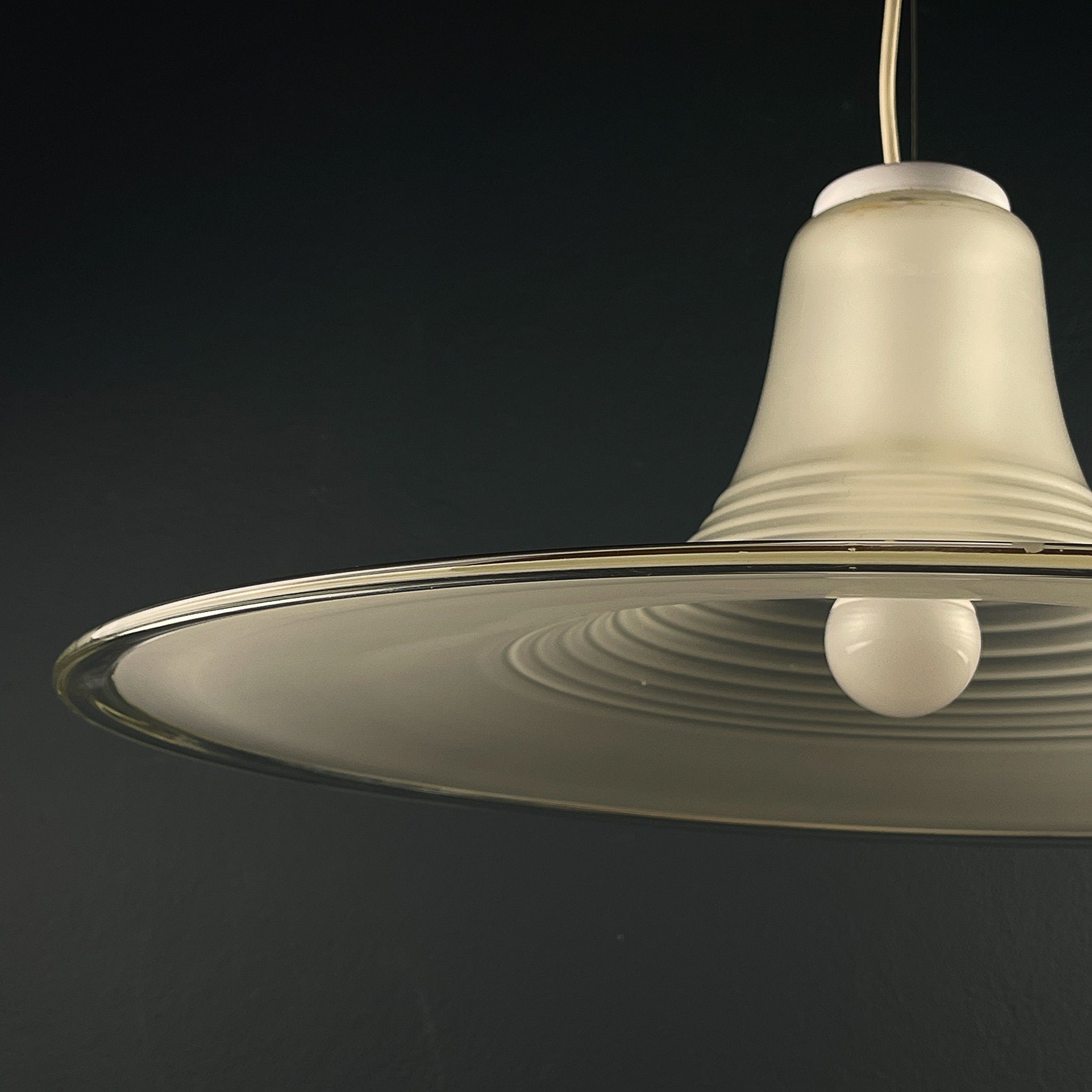 Mid-century large murano pendant lamp Italy 1970s Space age Retro lighting