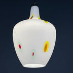 Mid-century multicolor opaline murano glass pendant lamp by Stilnovo Italy 1950s