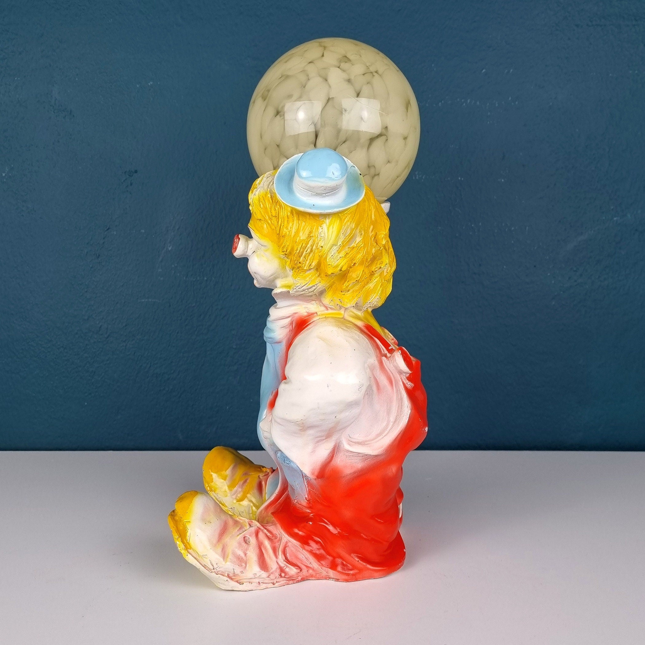 Vintage ceramic table lamp Clown Italy 1960s Retro nightlamp Lamp for children's room