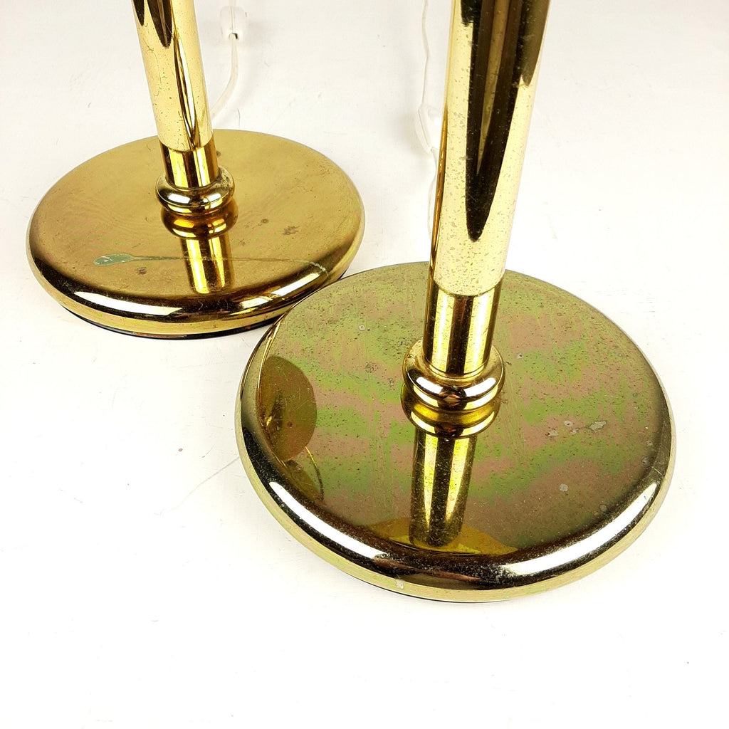 Vintage Gold Metal Table Lamps: Mid-Century Art Deco Night Lights