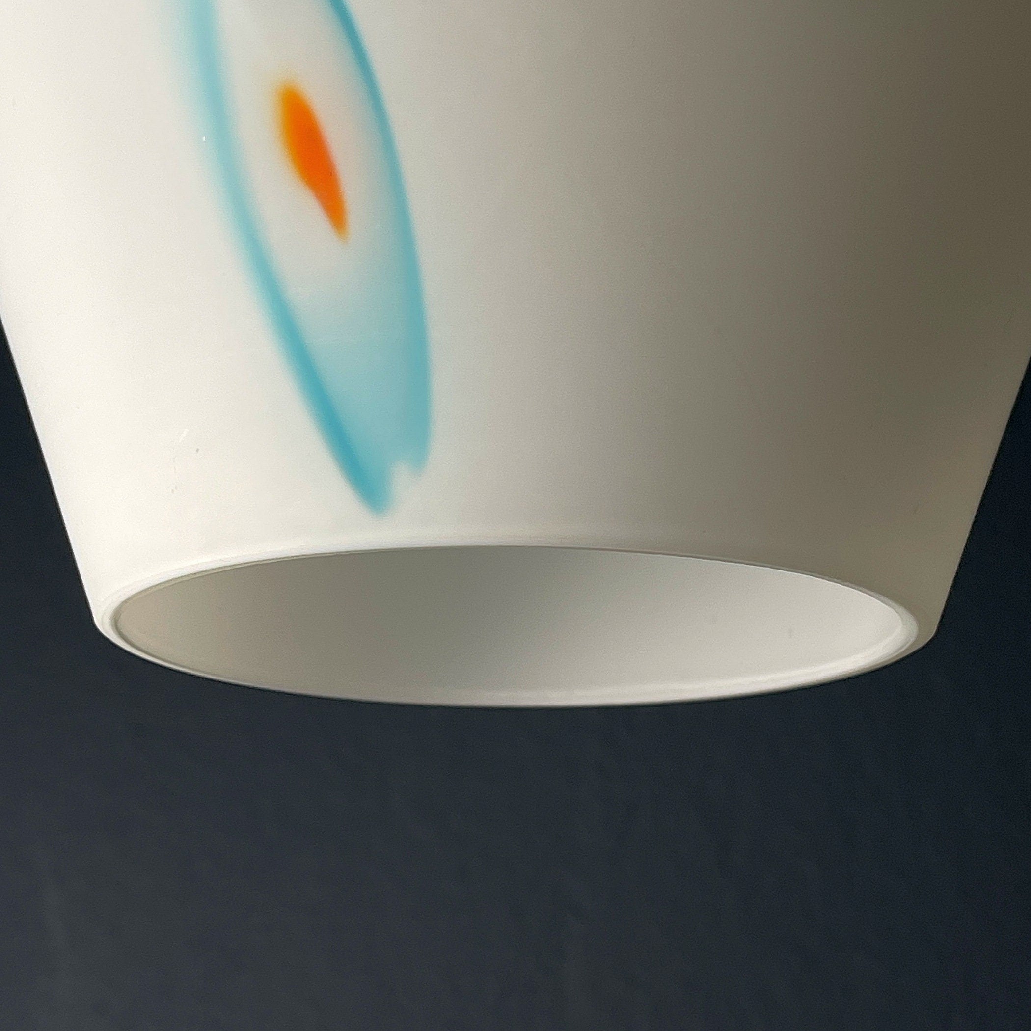 Mid-century multicolor opaline murano glass pendant lamp by Stilnovo Italy 1950s