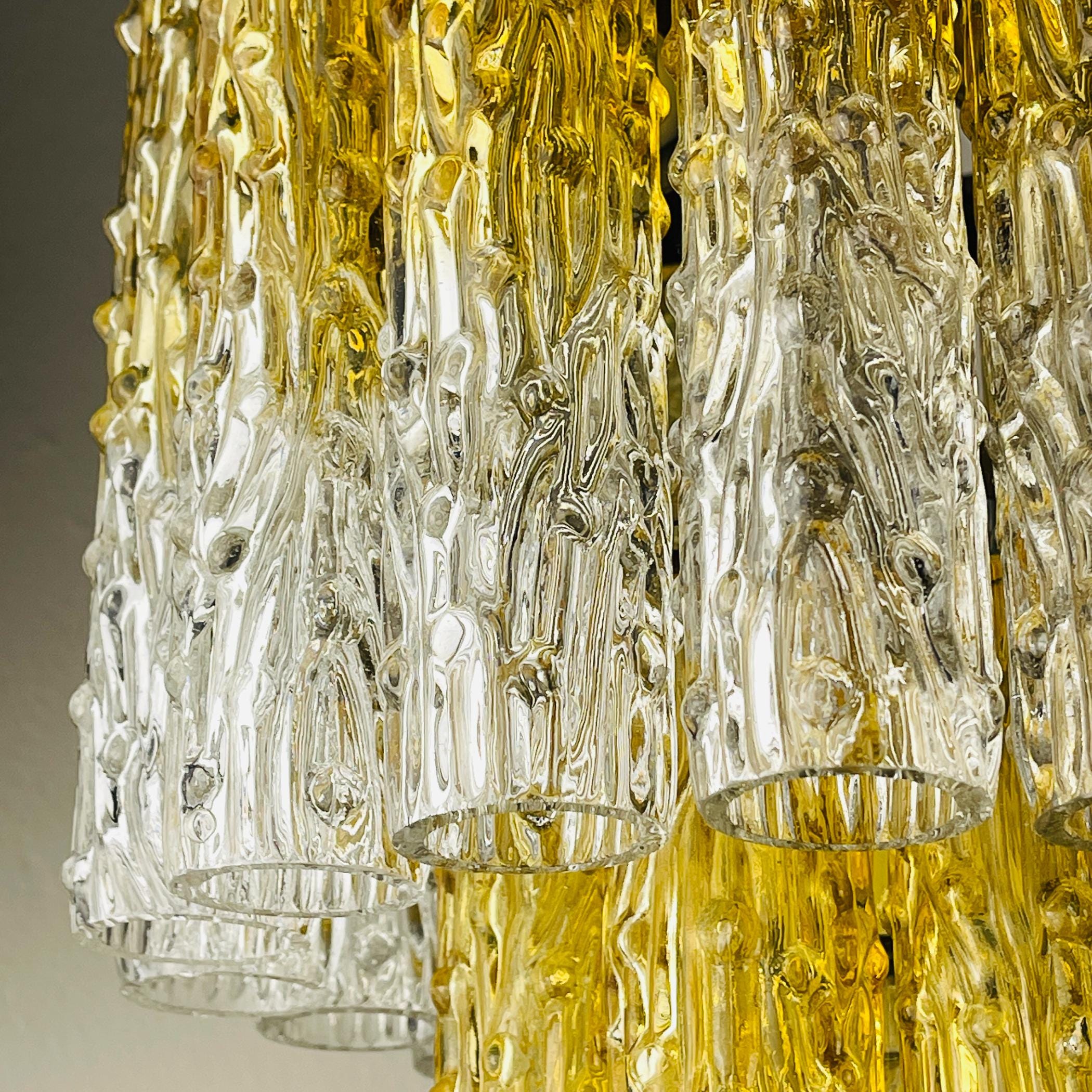 Murano glass chandelier Tronchi by Toni Zuccheri for Venini Italy 1960s
