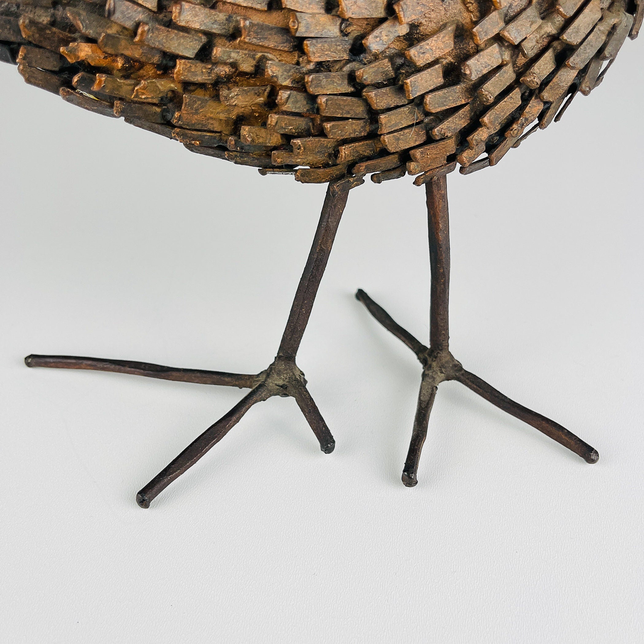 Vintage metal Brutalist sculpture Bird by Salvino Marsura, Italy 1957, Mid-century Modern