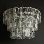 Vintage large crystal chandelier Italy 1960s
