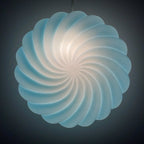 Vintage blue opaline table lamp, Italy 1950s, Art Deco, Mid-century modern design