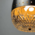 Mid-century glass pendant lamp Italy 1960s Vintage Italian lighting Space Age