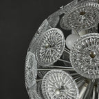 Vintage crystal chandelier Sputnik Dandelion Italy 1960s mid-century modern italian lighting