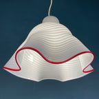 Vintage Murano Pendant Lamp Fazzoletto Vetri Murano, Italy 1970s, Mid-century Modern Italian Design