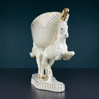 Antique ceramic vase Horses by Egisto Fantechi Maioliche Ceramic, Sesto Fiorentino, Italy, 1940s