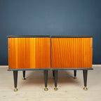 Vintage Birdseye Maple Nightstands: Mid-Century Modern Bedside Tables