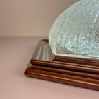 Vintage ice murano glass ceiling lamp Italy 1980s Flush Mount Light