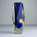 Vintage sommerso blue Murano vase, Italy 1970s
