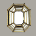 Vintage Octagonal Murano Mirror, Italy 1950s