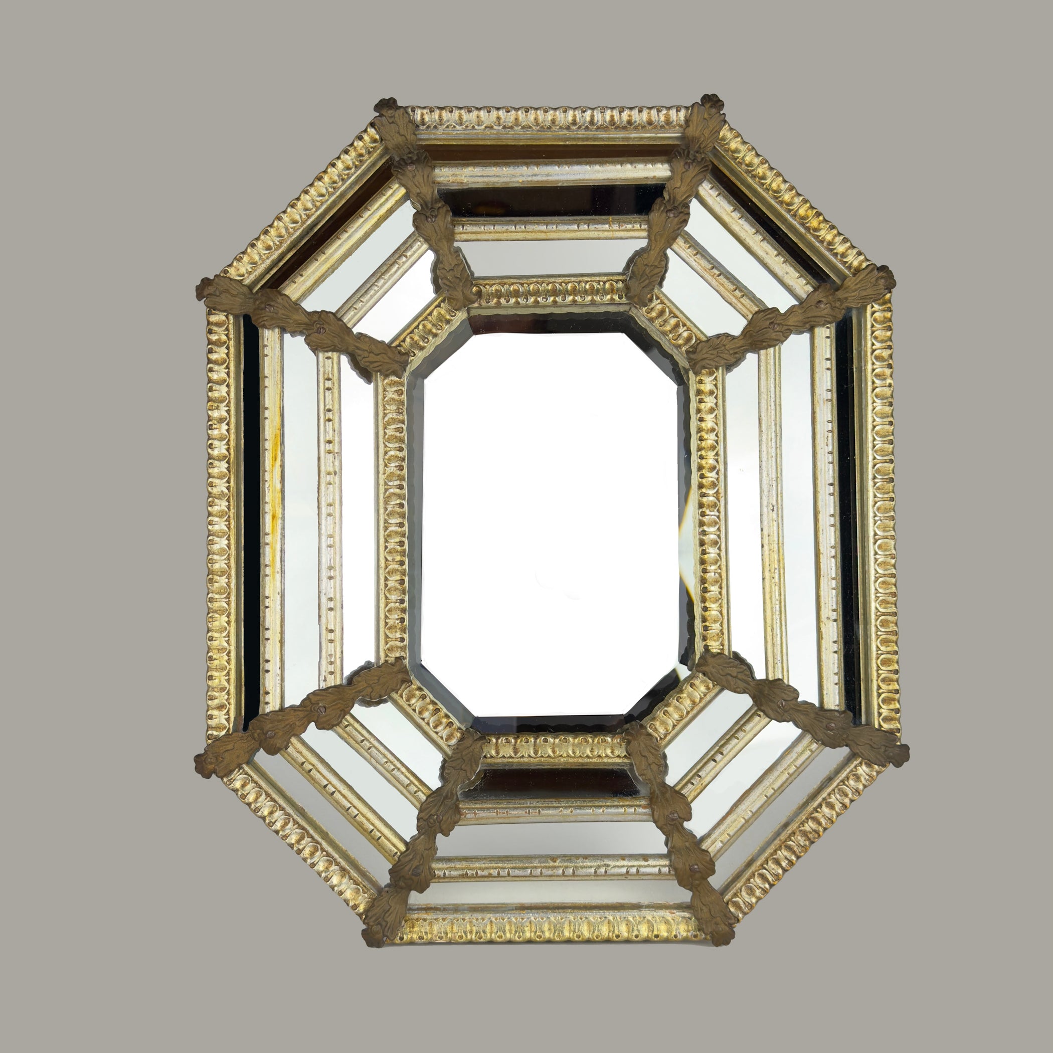 Vintage Octagonal Murano Mirror, Italy 1950s
