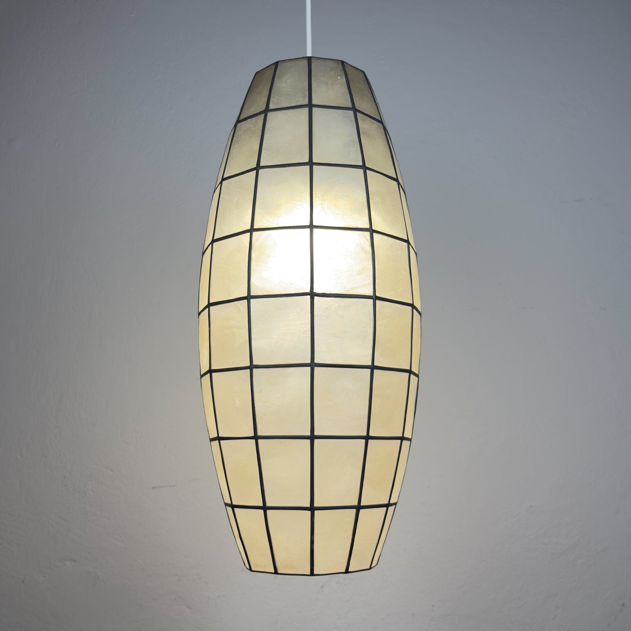 Vintage Capiz Shell Pendant Lamp, Italy 1960s