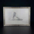Antique pencil drawing Feet, artist F. Mucke, Austria 1802