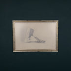 Antique pencil drawing Feet, artist F. Mucke, Austria 1802