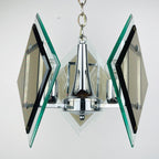 Vintage art glass pendant lamp by Fontana Arte, Italy 1970s, Art deco, MCM mid-century