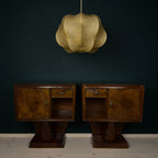 Vintage wood nightstands, Italy 1950s, Set of 2