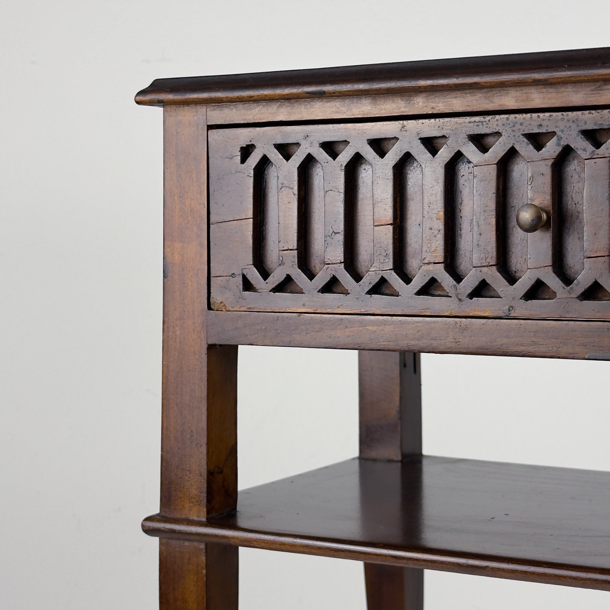 Vintage wood nightstand Italy 1970s