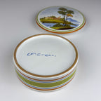 Vintage hand painted round trinket box by manufacture Di Stefano, Italy, late 20th Century