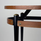Vintage Italian Metal & Teak Wood Coffee Table by Silvio Cavatorta, 1950s