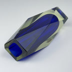 Vintage sommerso blue Murano vase, Italy 1970s