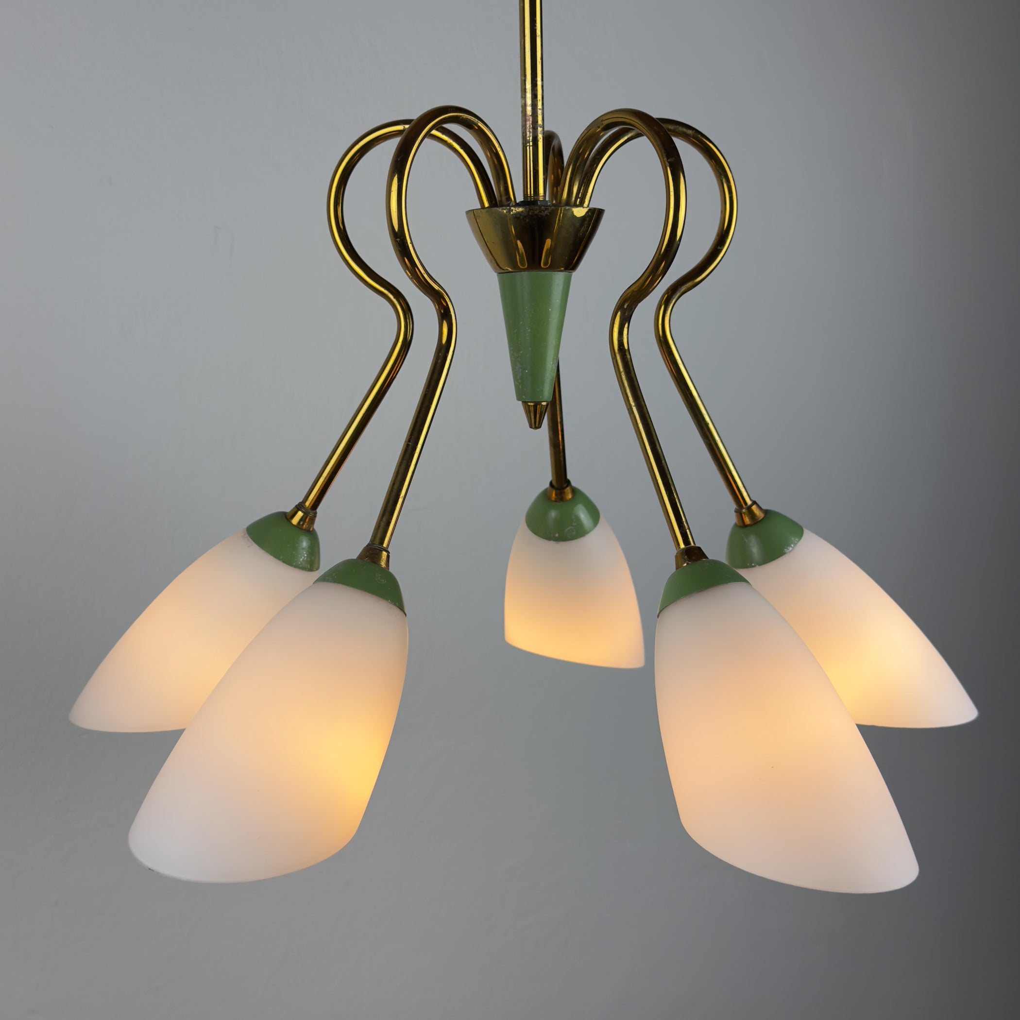 Vintage Stilnovo chandelier, Italy 1940-50s