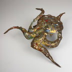 Original metal Brutalist wall lamp Octopus by Salvino Marsura, Italy 1980s