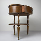 Vintage wooden nightstand Italy 1950s, mid-century wooden bedside table