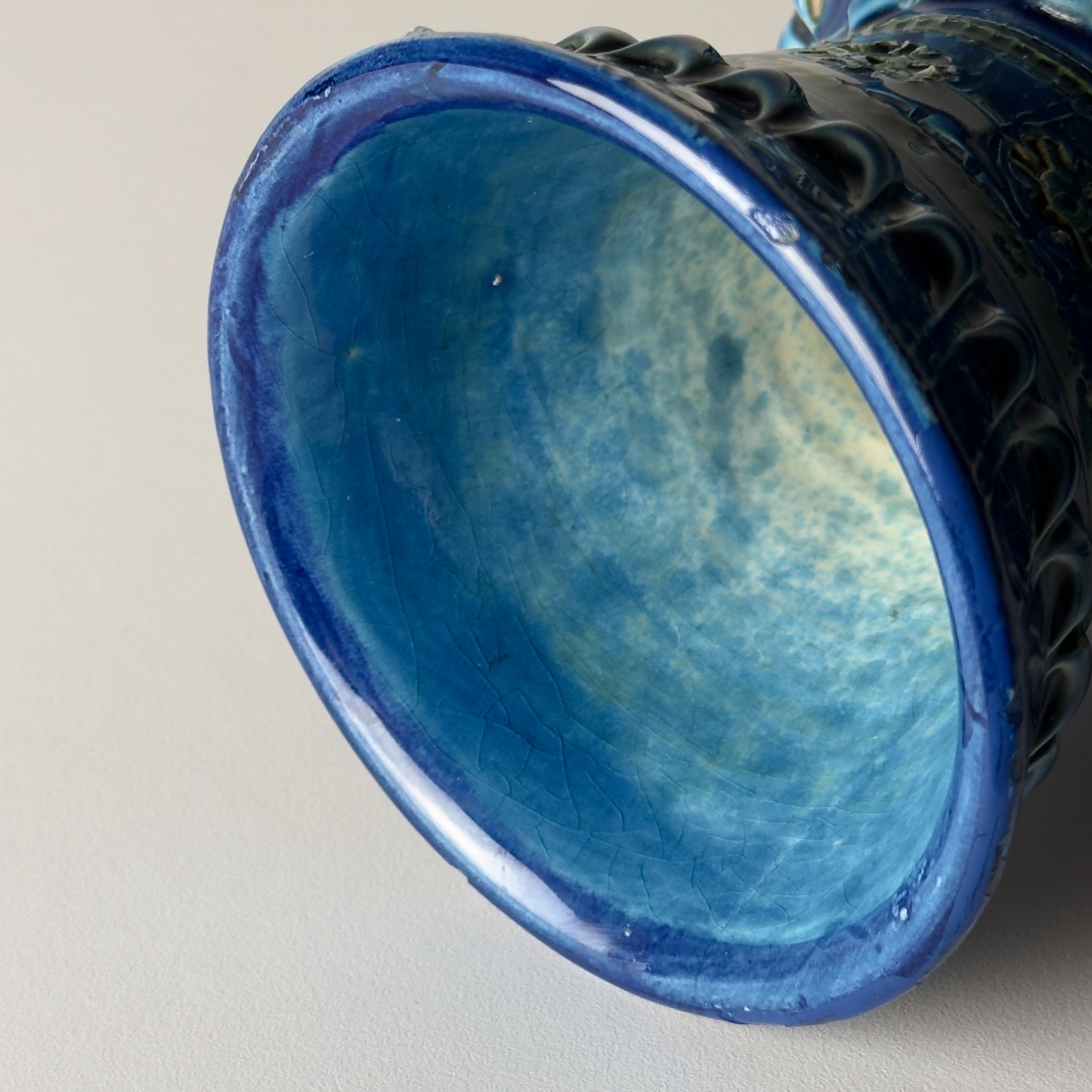 Vintage ceramic vase Rimini Blue, design Aldo Londi, Bitossi Italy 1970s