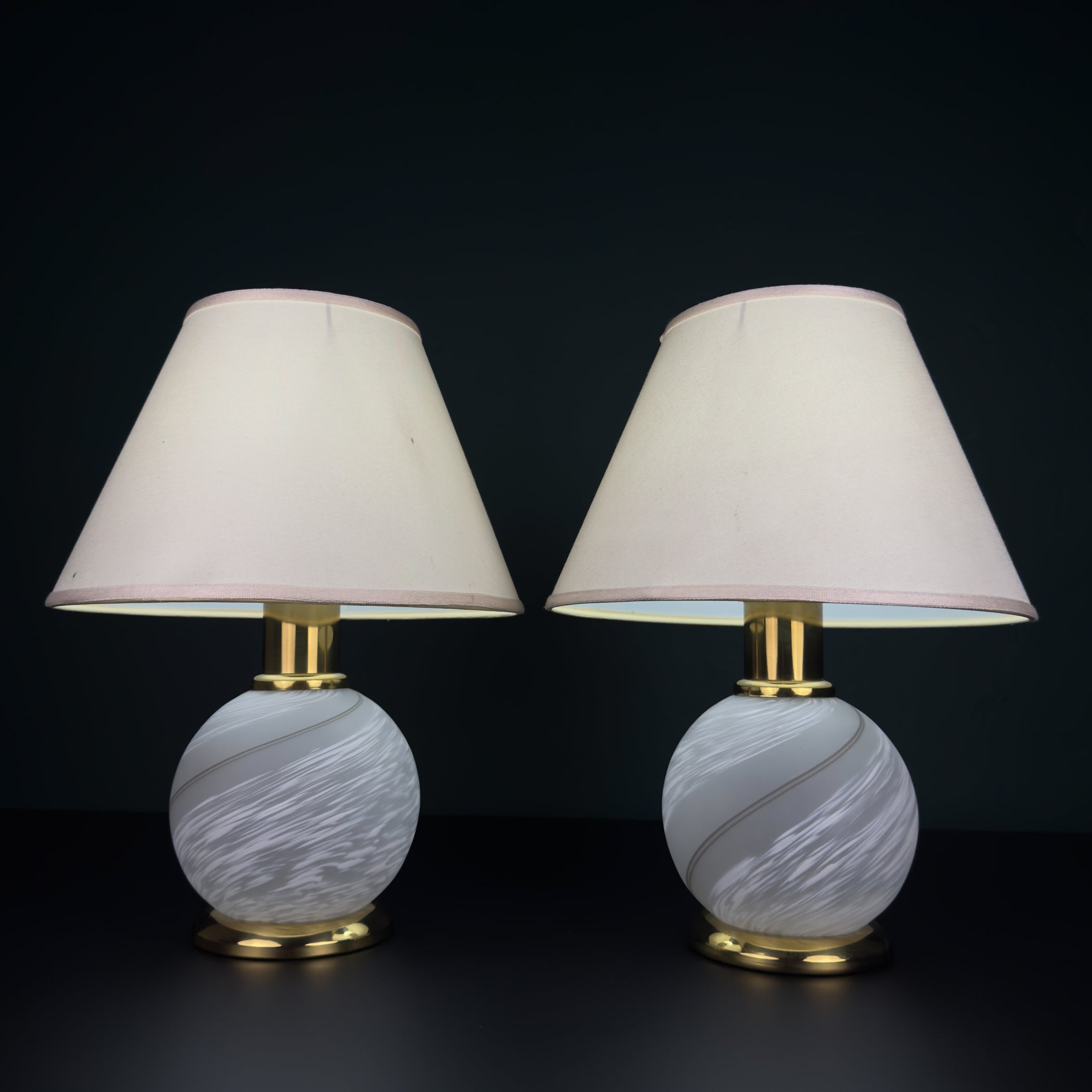 Vintage Murano Table Lamps, Italy 1970s, Set of 2